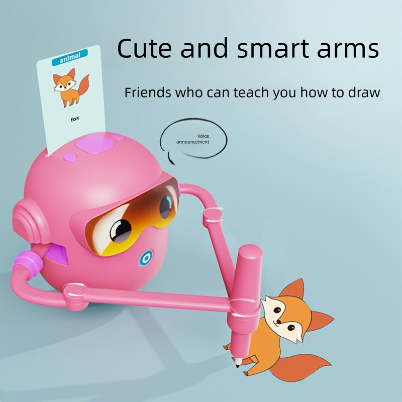 Robot Dessinateur Éducatif Intelligent pour Enfants 3 Ans et Plus - Machine à Dessiner Automatique avec 100 Cartes d'Apprentissage - Cadeau STEM Garçons Filles