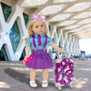 Set de 25 Accessoires pour Poupée Américaine 18 pouces - Valise, Coussin, Caméra et Lunettes de Soleil - Cadeau Idéal pour Enfants King of Toys