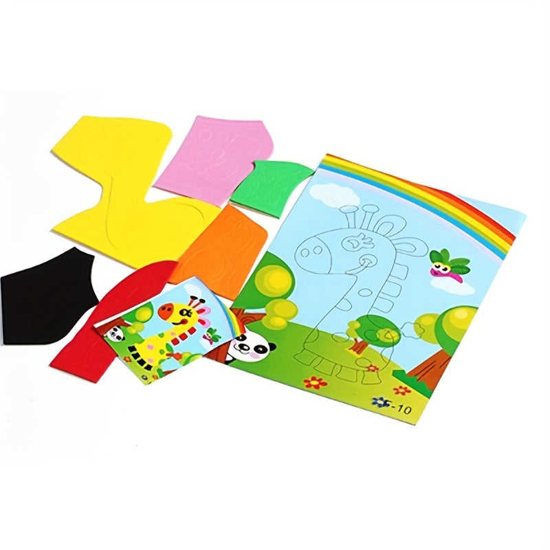 Puzzle DIY en 3D avec autocollants en mousse - 5 pièces | Puzzle éducatif pour un apprentissage précoce avec motifs variés pour enfants