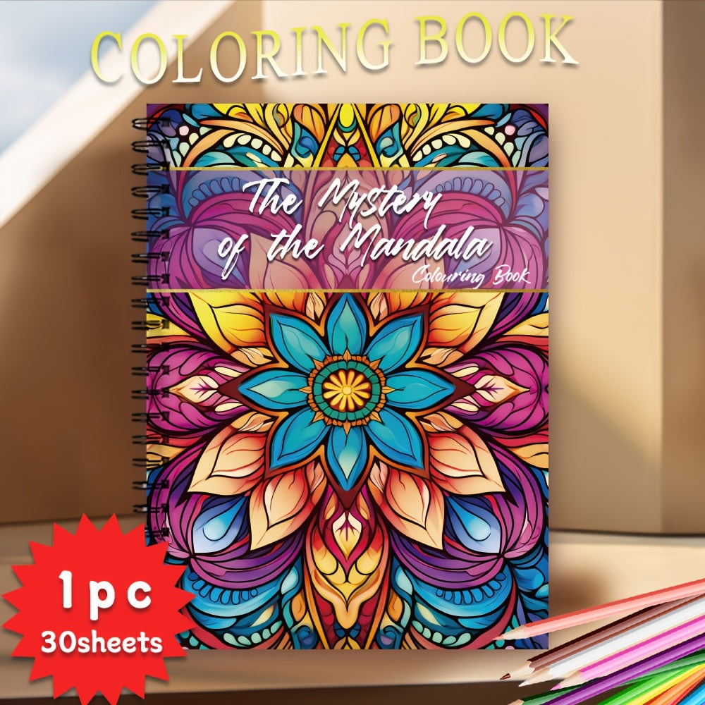 Livre de Coloriage à Spirale pour Ados & Adultes – 30 Motifs Uniques, Papier 100g, Détente et Cadeaux