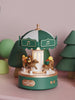 Carrousel de Noël avec Enceinte Bluetooth | Boîte à Musique en Bois à Manivelle Rotative avec Sapin de Noël, Décoration de Table King of Toys