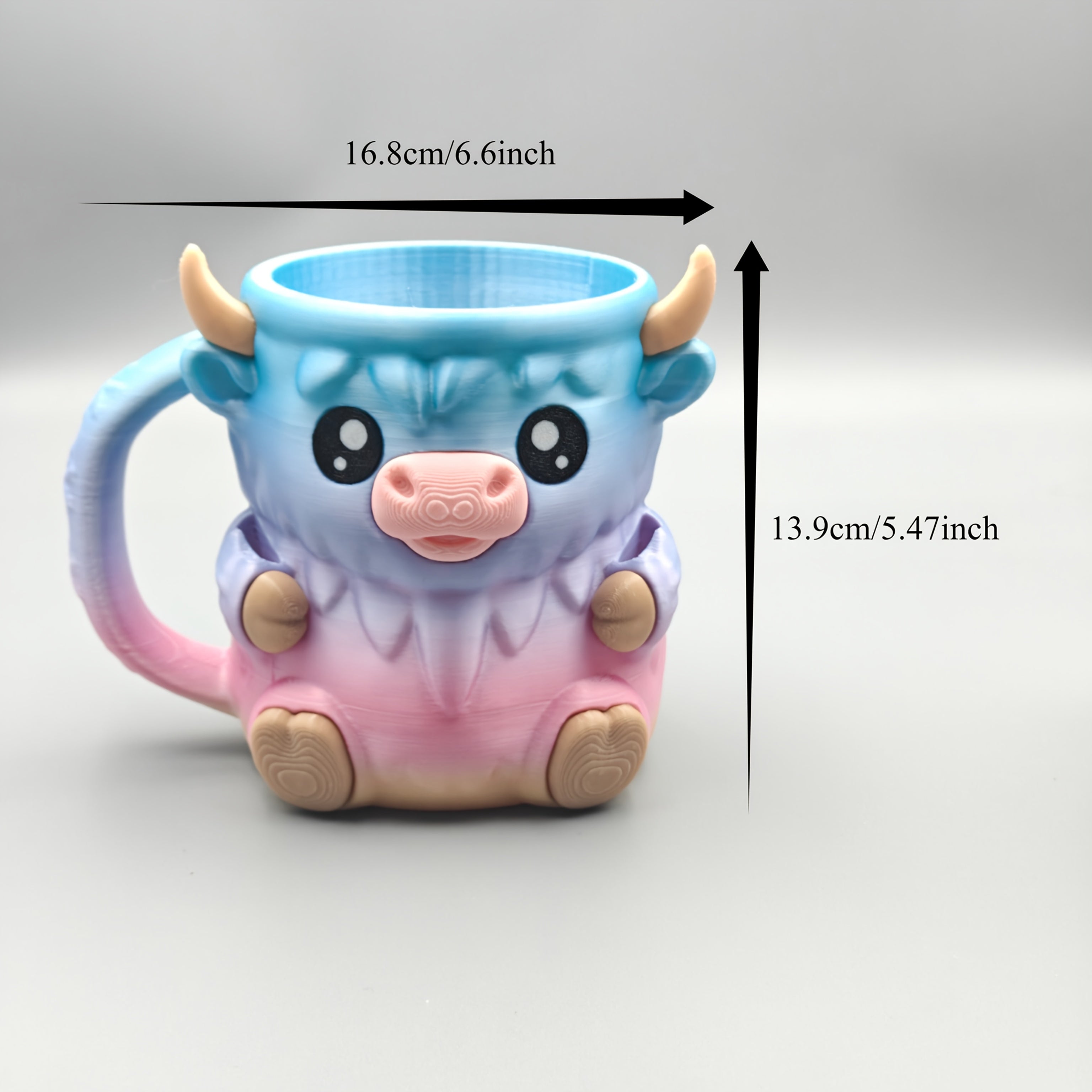 Mug Support Vache Écossaise 3D pour Boissons - Tasse Décorative avec Rangement Secret - Idéal Cadeau Fêtes et Décoration Maison