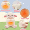 Agneau en Peluche Musical & Respirant – 8 Mélodies Douces, Bruit Blanc, Veilleuse & Volume Réglable | Cadeau de Naissance