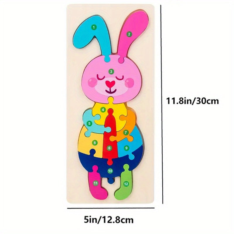 Puzzle Éducatif d'Animaux pour Enfants | Puzzle d'Apprentissage en Bois avec Boucles - Pour Enfants de 3 à 6 Ans King of Toys