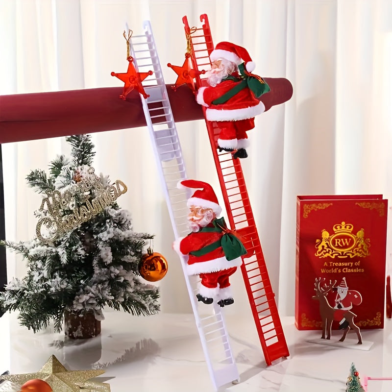 Père Noël Musical Grimpant avec Sac Cadeau - Décoration Parfaite pour Sapin & Fêtes de Noël King of Toys