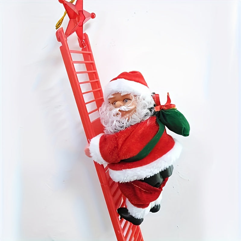 Père Noël Musical Grimpant avec Sac Cadeau - Décoration Parfaite pour Sapin & Fêtes de Noël King of Toys