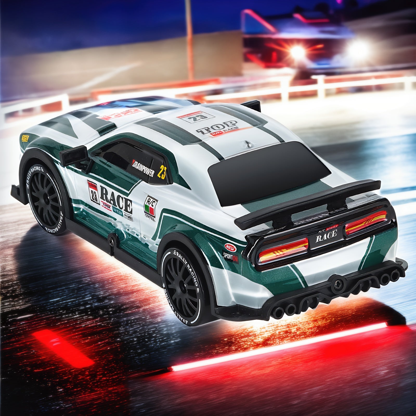Voiture de drift télécommandée à grande vitesse avec lumières clignotantes LED - Mode Drift Batterie Li-Po rechargeable par USB, châssis robuste - Course pour enfants et adultes