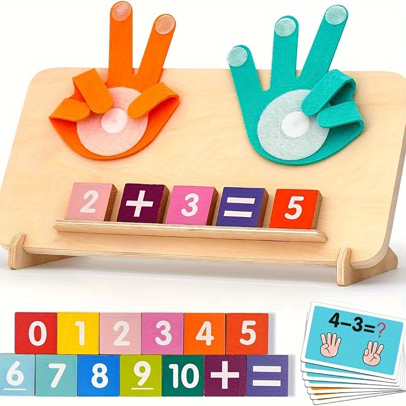 Tableau d'Apprentissage Mathématique en Bois Montessori pour Enfants 3 Ans et Plus - Outil Éducatif pour Apprendre à Compter, Additionner et Soustraire