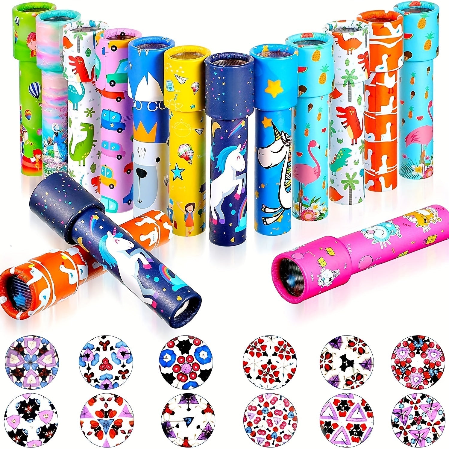 Lot de 8 Kaléidoscopes Rotatifs - Éducatifs & Amusants, Sans Électricité, Divers Motifs, Idéal pour Anniversaires, Récompenses Scolaires, Cadeaux de Pâques King of Toys