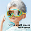 Lunettes de Natation Étanches et Anti-Buée | Grand cadre, design anti-fuite | Avec bouchons d’oreille intégrés | Idéal pour garçons et filles 3-14 ans | Accessoire parfait pour la plage et la piscine