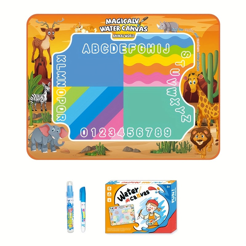 Tapis Magique d'Écriture à l'Eau Réutilisable pour Enfants 3 Ans et Plus - Tapis de Dessin Géant 80x60cm pour Apprentissage des Lettres et des Chiffres - Zéro Gâchis