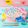 45 pièces Jouet de pêche électrique avec musique | Modèles de pêche rotatifs avec hameçons et autocollants mignons, cadeau pour enfants King of Toys