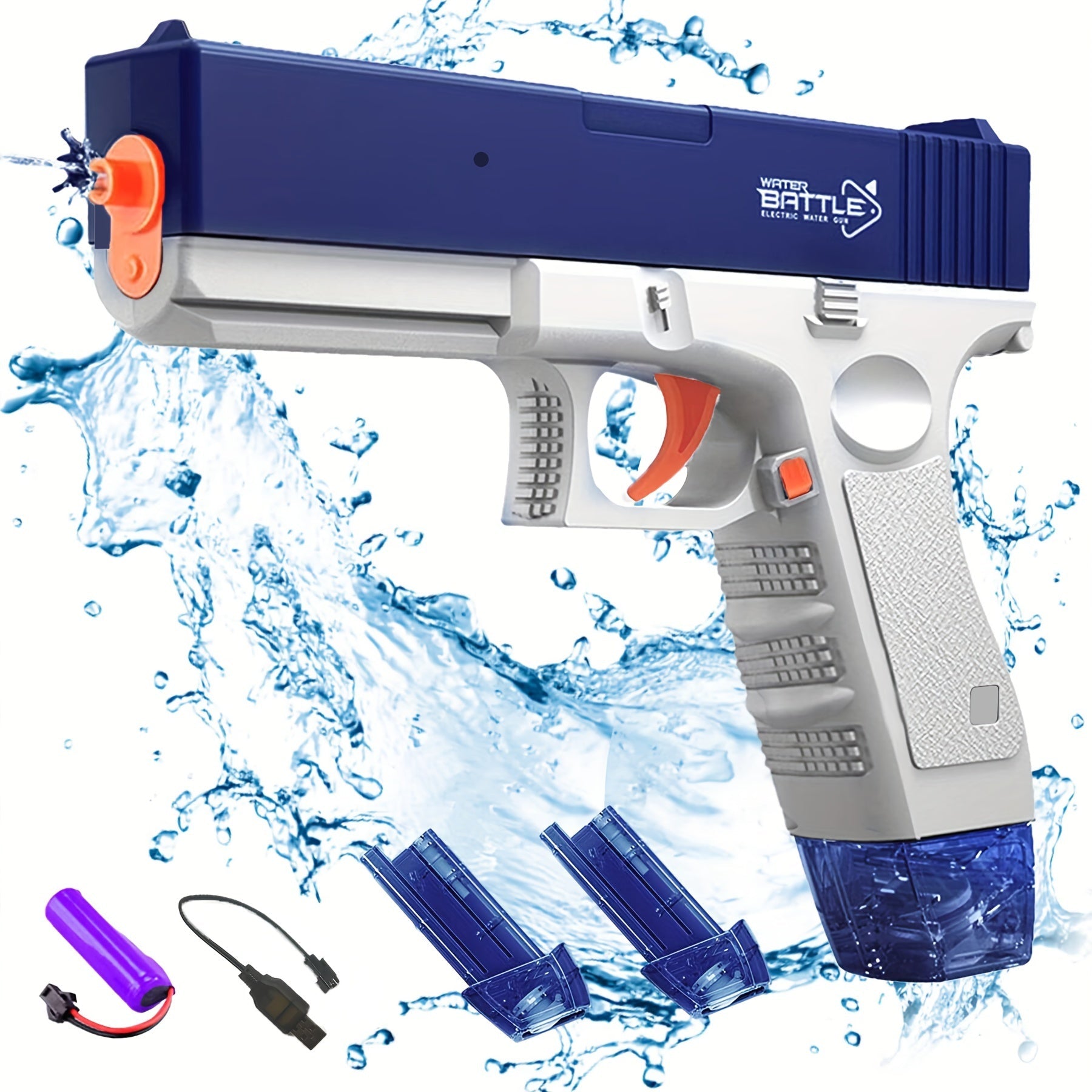 Pistolet à Eau Électrique | Rechargeable avec Grand Réservoir, Jouet d'Eau pour Enfants King of Toys