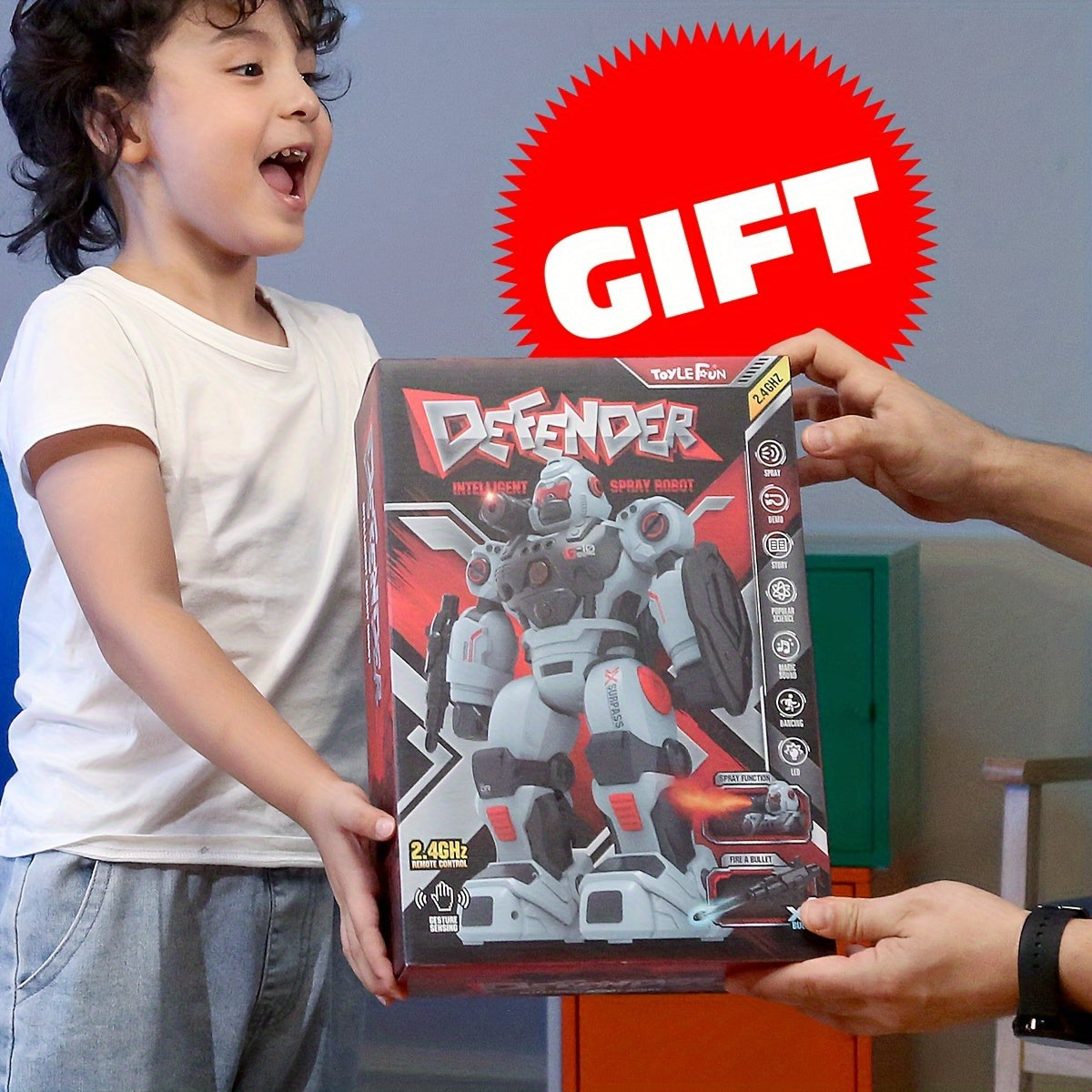Robot Pulvérisateur Télécommandé avec Détection Gestuelle et Programmation - Cadeau Noël & Halloween King of Toys