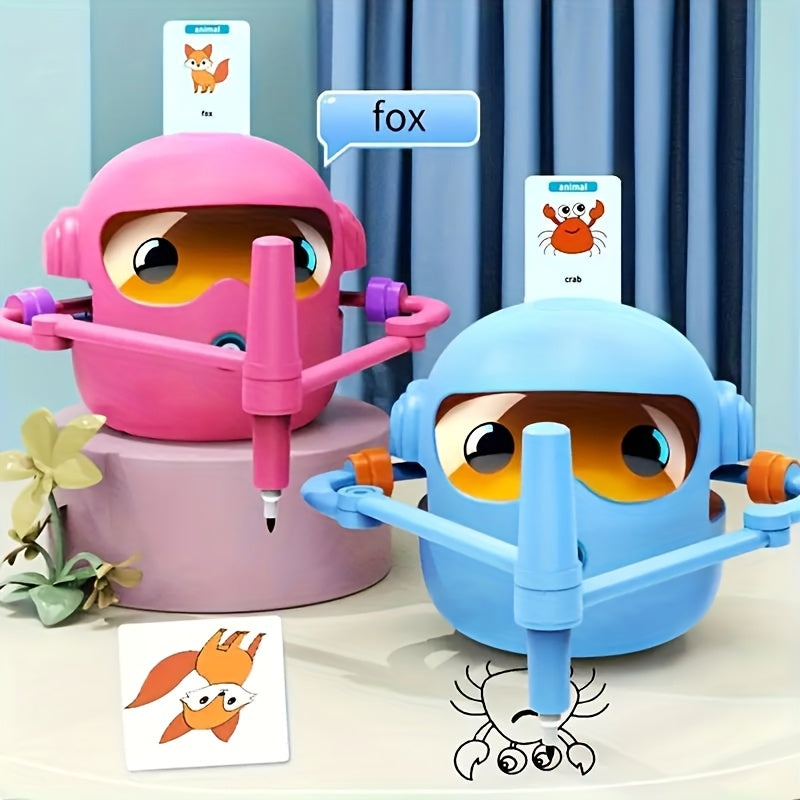 Robot Dessinateur Éducatif Intelligent pour Enfants 3 Ans et Plus - Machine à Dessiner Automatique avec 100 Cartes d'Apprentissage - Cadeau STEM Garçons Filles
