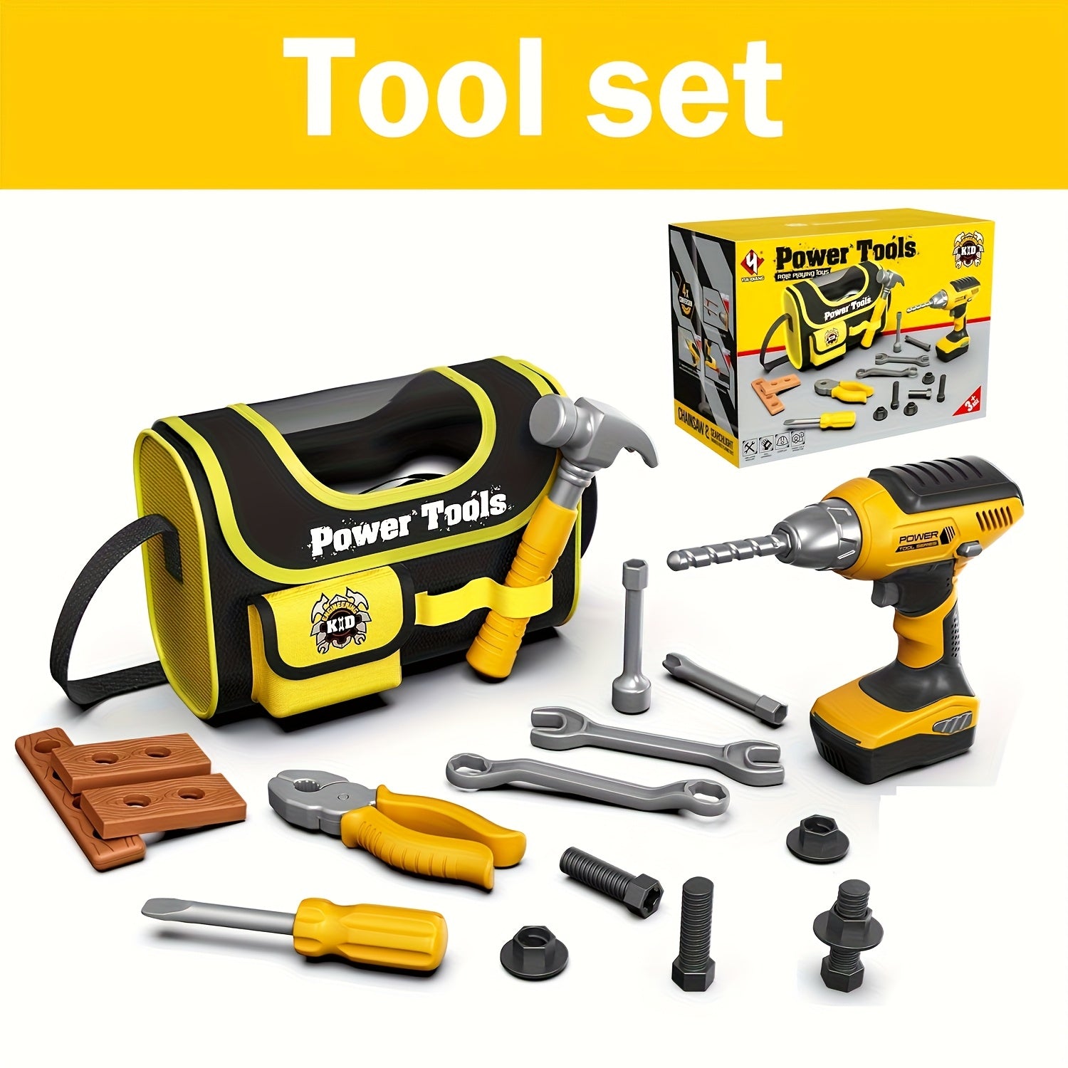 Mallette d'Outils pour Enfants avec Visseuse Électrique - Kit de Construction et de Jeu d'Imitation pour Garçons Filles 3-5 Ans - Cadeau Éducatif