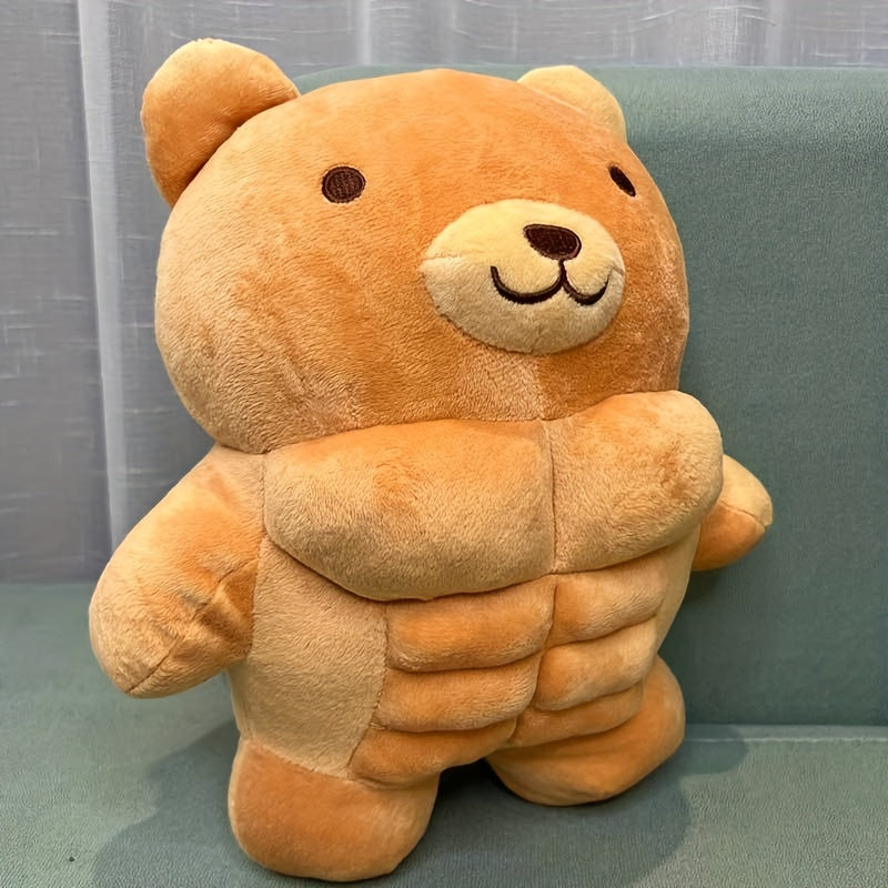 Grand Coussin en Peluche Ours Musclé | Jouet en Peluche Animal pour Cadeaux King of Toys