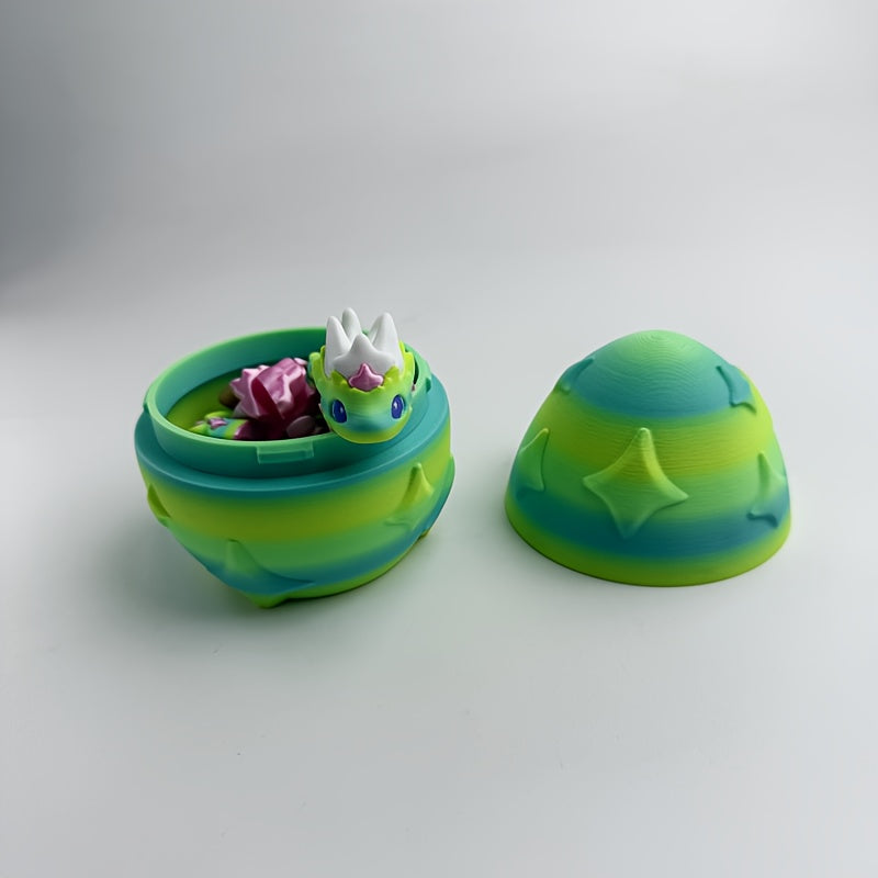 Figurine Dragon Articulé Imprimée 3D et son Œuf - Modèle de Collection Fantaisie pour Fans de Jeux de Rôle et Décoration - Cadeau Unique