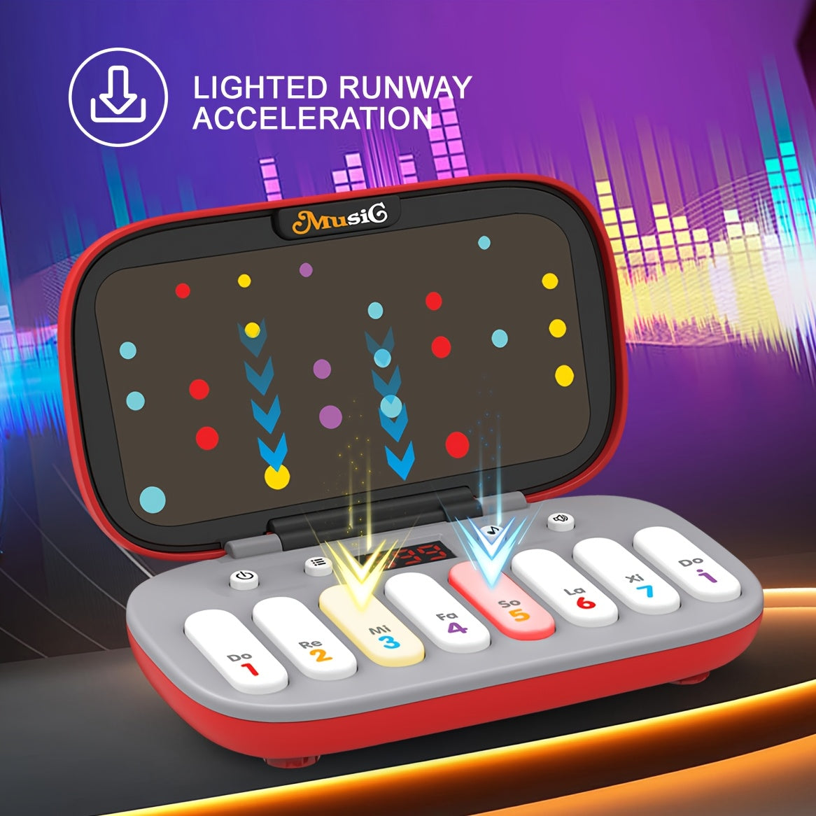 Clavier Piano Électronique Jeu de Rythme pour Enfants Garçons Filles 3 Ans et Plus - Jouet Musical Lumineux Éducatif Cadeau Noël Anniversaire