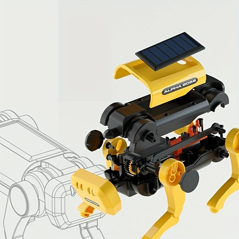 Kit Robot Animaux à Construire – Chien et Chat Interactifs Jaune | Jouet Mécanique Programmable pour Enfants & Adultes | Cadeau Fête des Pères