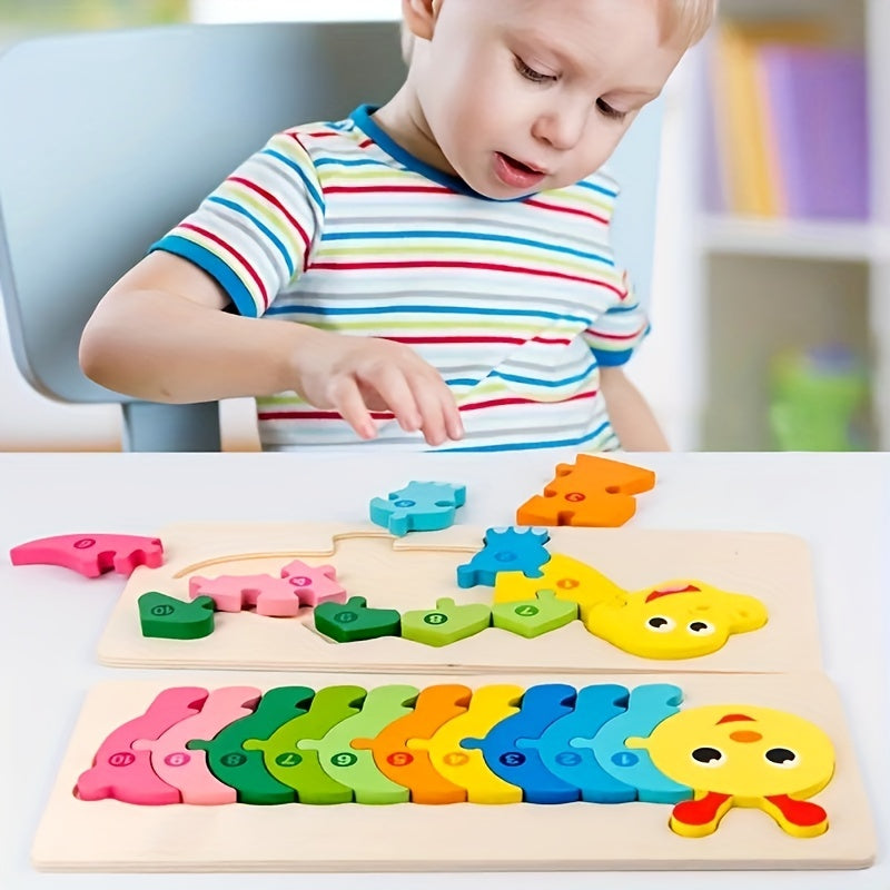 Puzzle Éducatif d'Animaux pour Enfants | Puzzle d'Apprentissage en Bois avec Boucles - Pour Enfants de 3 à 6 Ans King of Toys