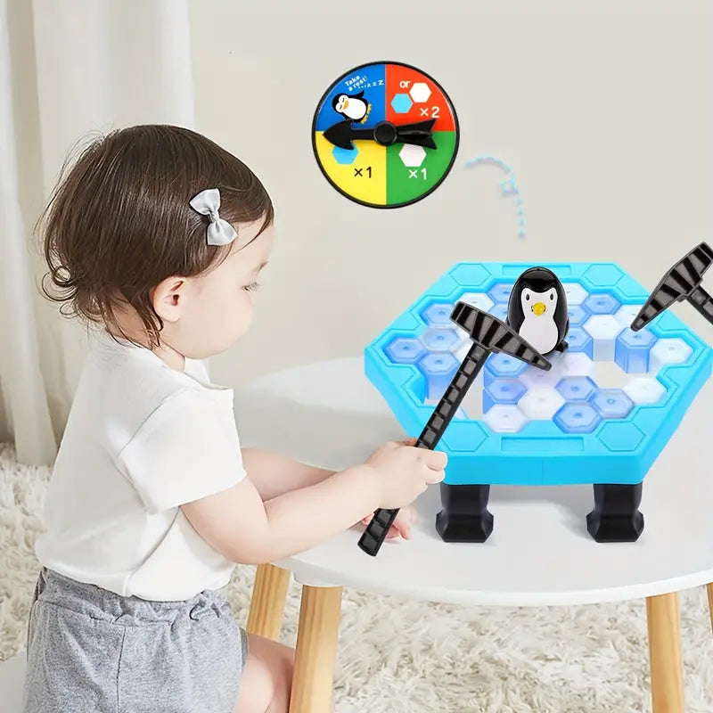 Jeu du Marteau Pingouin Icebreaker Bleu l Activités Familiales avec les Tout-Petits De Speelgoed Koning