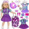 Set de 25 Accessoires pour Poupée Américaine 18 pouces - Valise, Coussin, Caméra et Lunettes de Soleil - Cadeau Idéal pour Enfants King of Toys