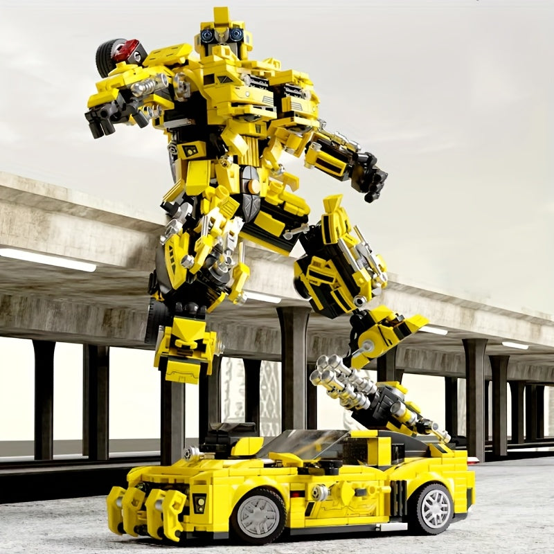 Voiture Transformable 2-en-1 – Set de construction 1000+ pcs en ABS, cadeau idéal pour Noël/Halloween King of Toys