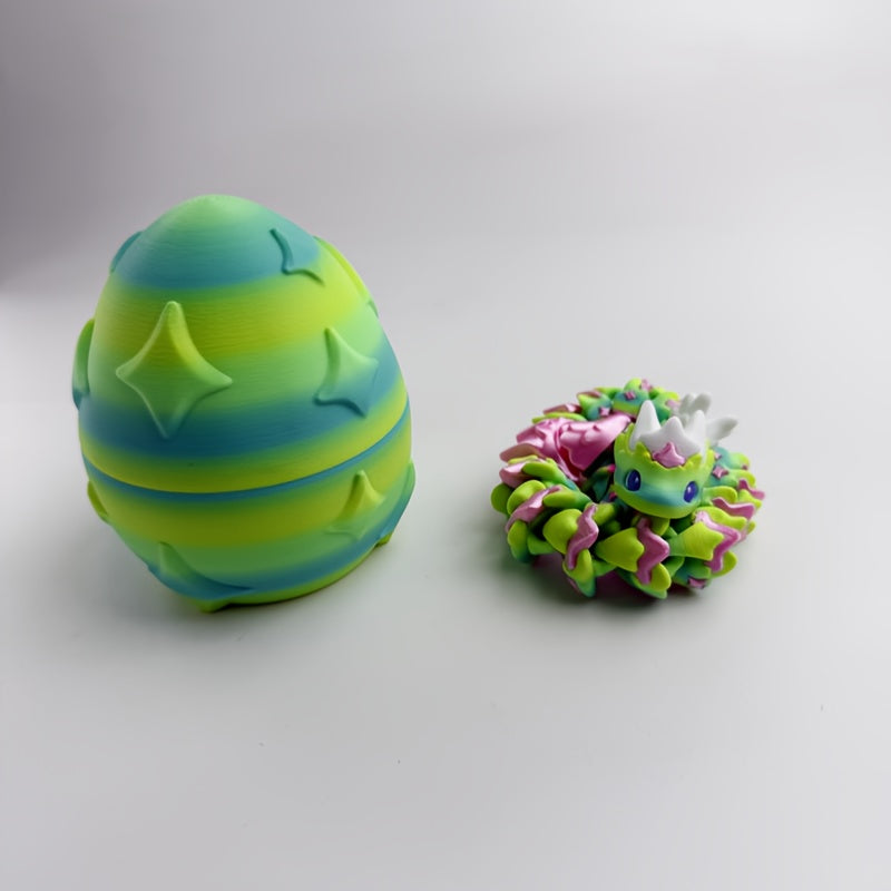 Figurine Dragon Articulé Imprimée 3D et son Œuf - Modèle de Collection Fantaisie pour Fans de Jeux de Rôle et Décoration - Cadeau Unique