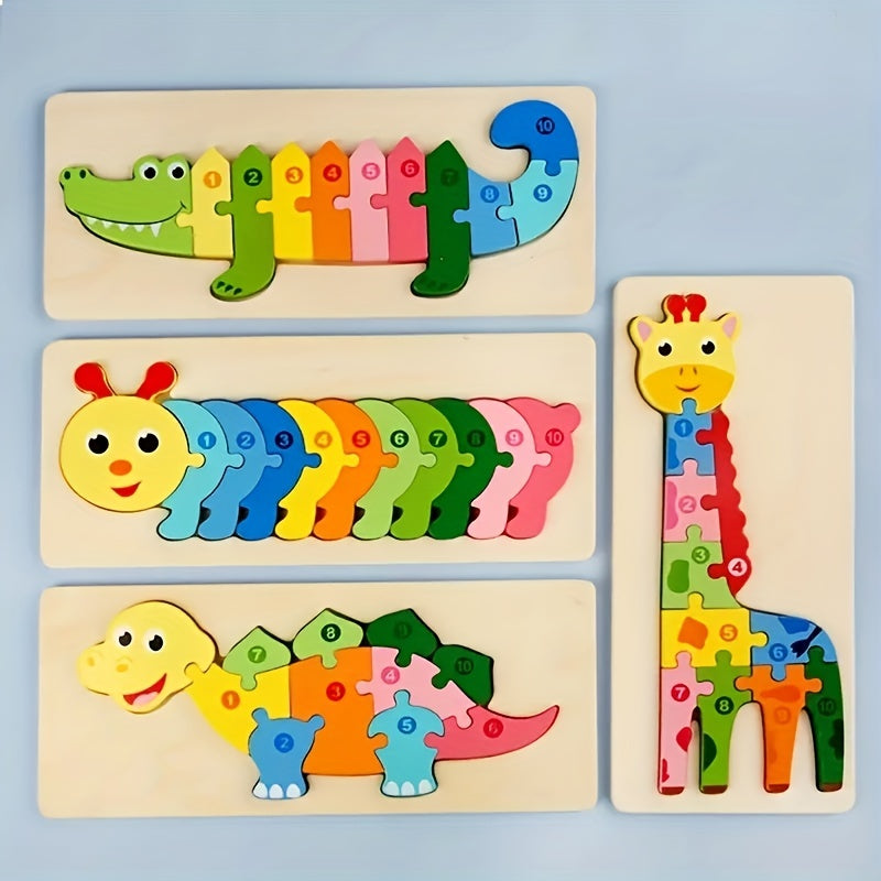 Puzzle Éducatif d'Animaux pour Enfants | Puzzle d'Apprentissage en Bois avec Boucles - Pour Enfants de 3 à 6 Ans King of Toys