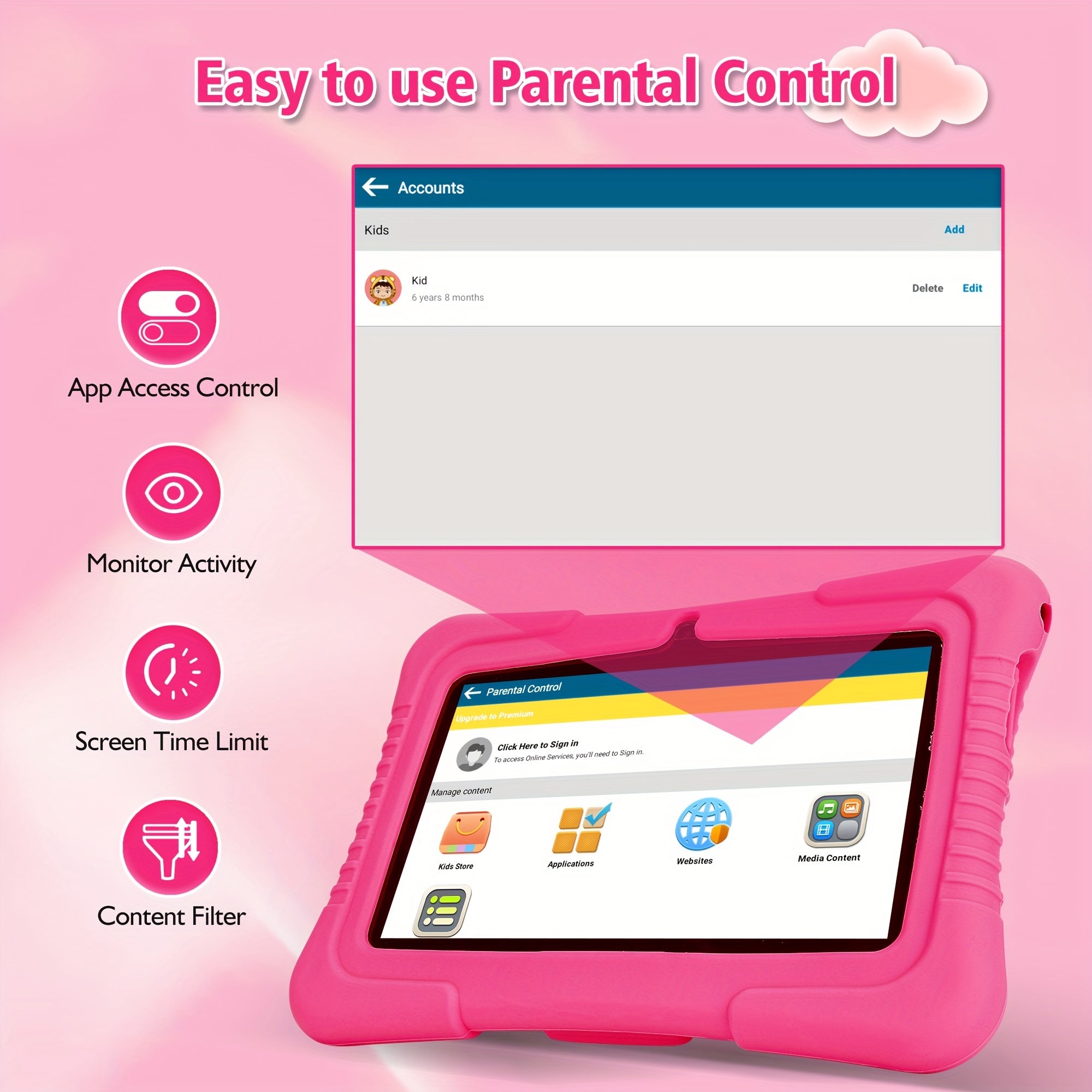 Tablette Enfant 7'' Android | 2GB RAM, 32GB ROM, Écran Protecteur, WiFi, Double Caméra, Jeux, Contrôle Parental | Cadeau Idéal Noël & Halloween King of Toys