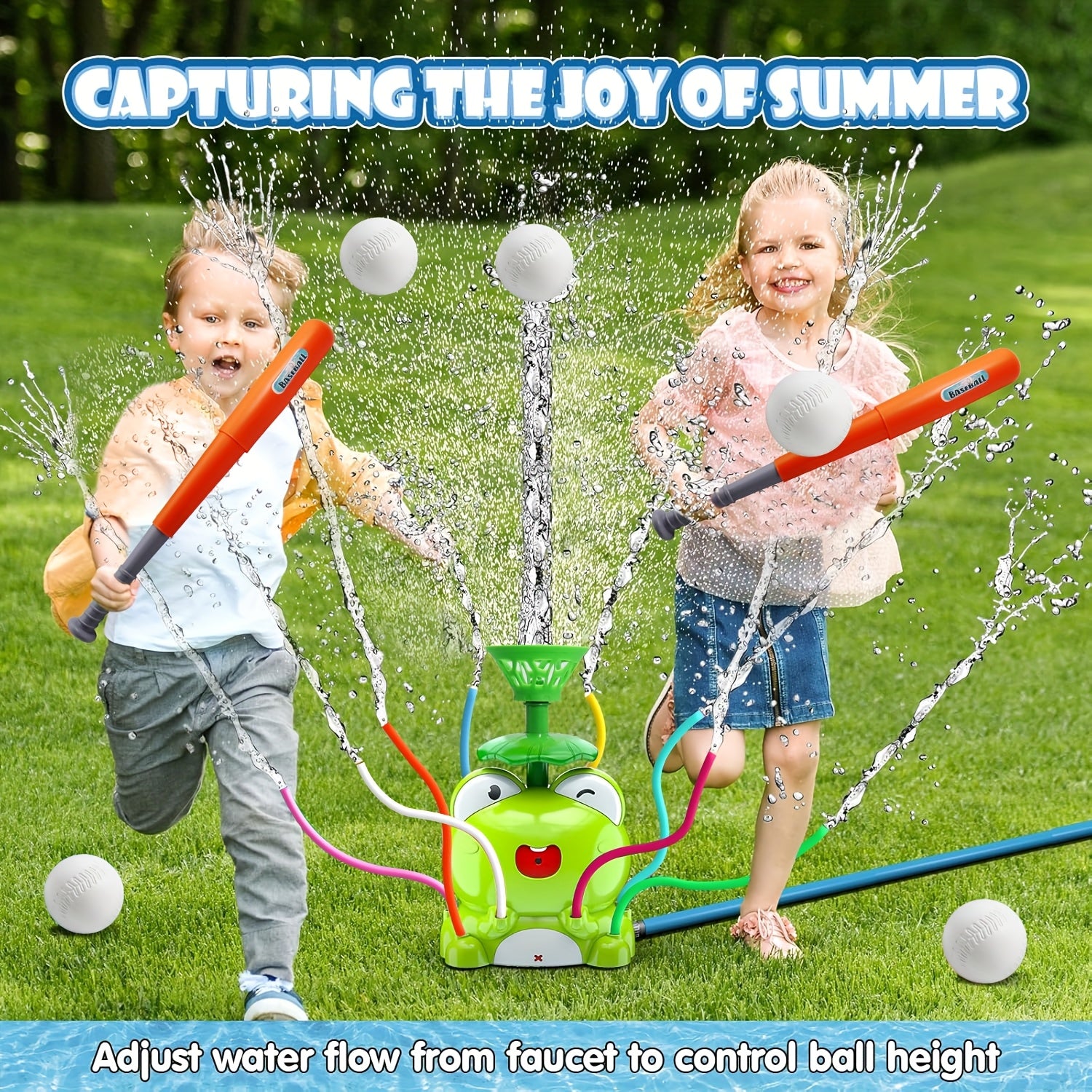 Jouet Baseball Arroseur d’Eau – Jeu d’Été Extérieur pour Enfants, Se Connecte au Tuyau pour des Heures de Plaisir