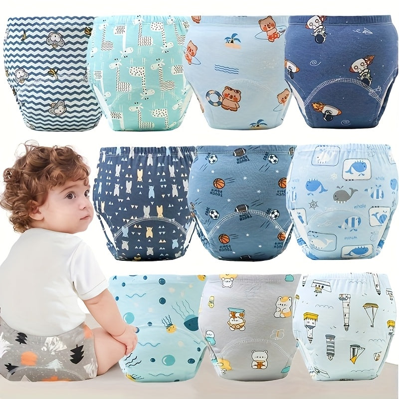 Lot de 12 Culottes d'Apprentissage en Coton pour Bébé 0-3 Ans - Culottes Lavables Respirantes et Anti-Fuite pour Garçons et Filles