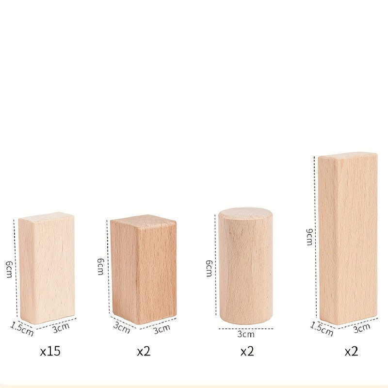 100 Blocs de Construction en Bois de Hêtre pour Enfants 3-12 Ans - Jeu Éducatif en Bois Massif pour l'Intelligence et la Créativité - Idéal Cadeau Noël Anniversaire