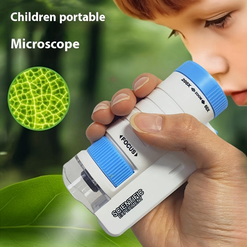 Microscope 200X HD pour Enfants – Jouet Scientifique Éducatif pour Explorations à la Maison