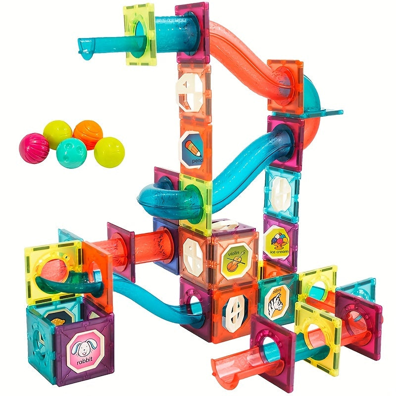 Jouets en Tuiles Magnétiques de 42 pcs | Blocs de Construction STEM, Jouets Montessori, Cadeau de Noël pour Enfants de 1 à 4 Ans