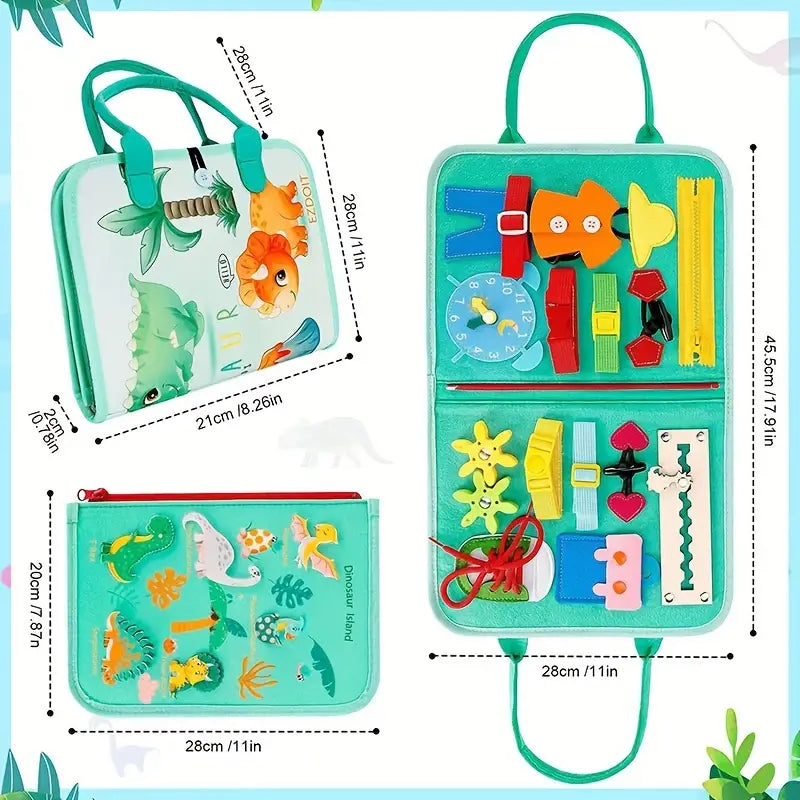 Sac de Jouets Busy Board Vert | Jouets Montessori dès 2 Ans | Améliore les Compétences Motrices à 30% Speelgoed Koning