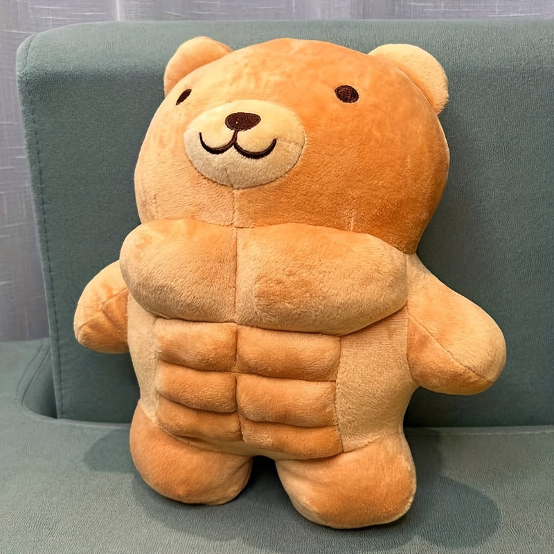 Grand Coussin en Peluche Ours Musclé | Jouet en Peluche Animal pour Cadeaux King of Toys