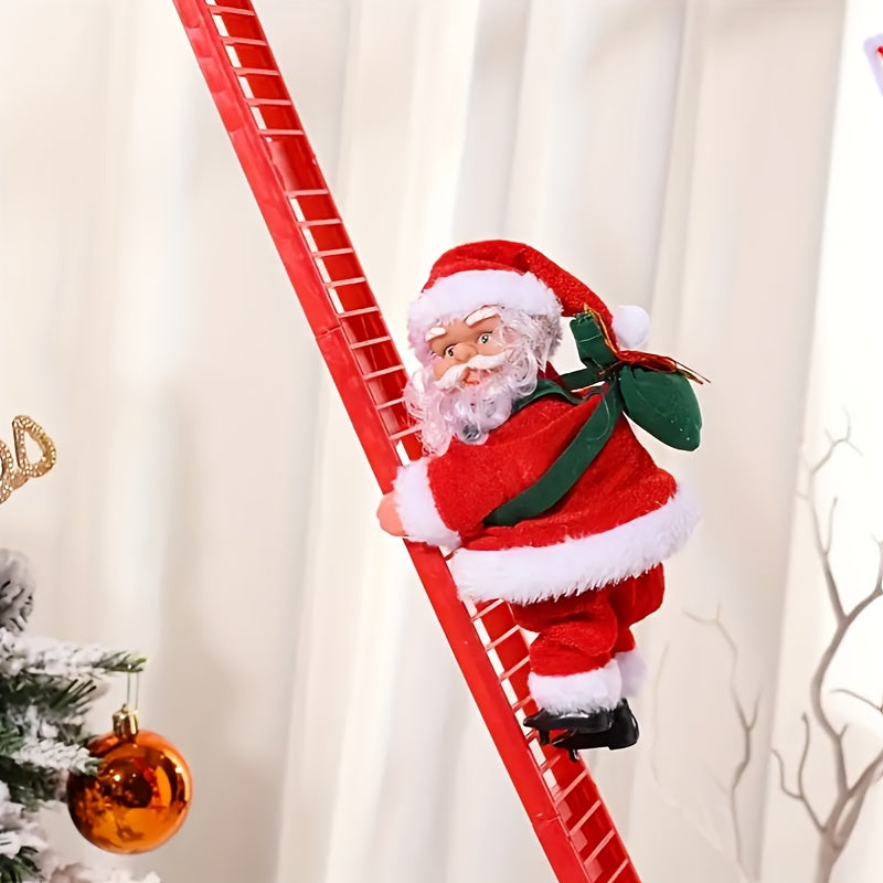Père Noël Musical Grimpant avec Sac Cadeau - Décoration Parfaite pour Sapin & Fêtes de Noël King of Toys