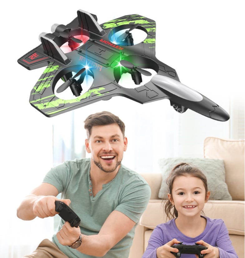 Avion RC Jet avec lumière | Avion télécommandé avec roulis à 360° pour enfants, jouets volants