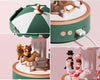 Carrousel de Noël avec Enceinte Bluetooth | Boîte à Musique en Bois à Manivelle Rotative avec Sapin de Noël, Décoration de Table King of Toys