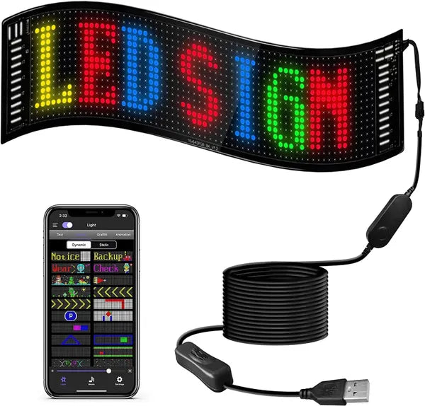 Led Sign Pro | Panneau à Pixels LED Matrix | Connexion USB | Pour Maison et Voiture Speelgoed Koning